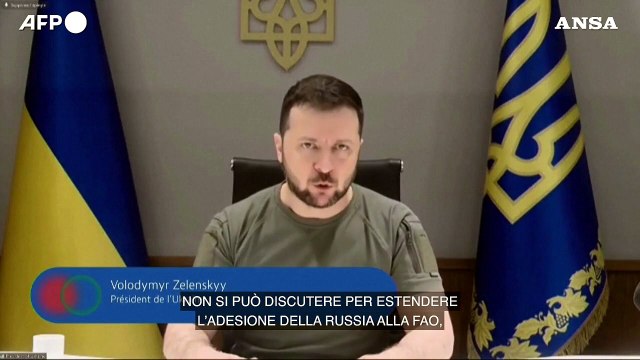 Ucraina, Zelensky chiede l'esclusione della Russia dalla Fao