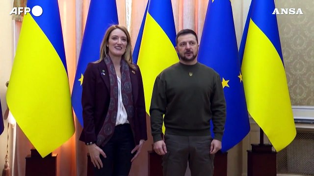 Ucraina, Metsola incontra Zelensky a Leopoli