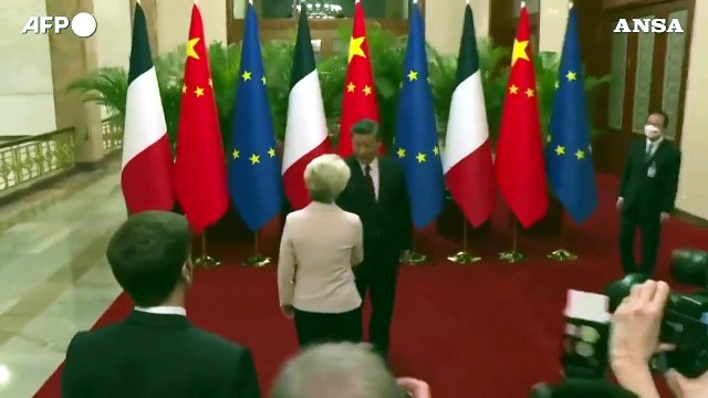 Al via l'incontro trilaterale tra Xi, Macron e von der Leyen a Pechino