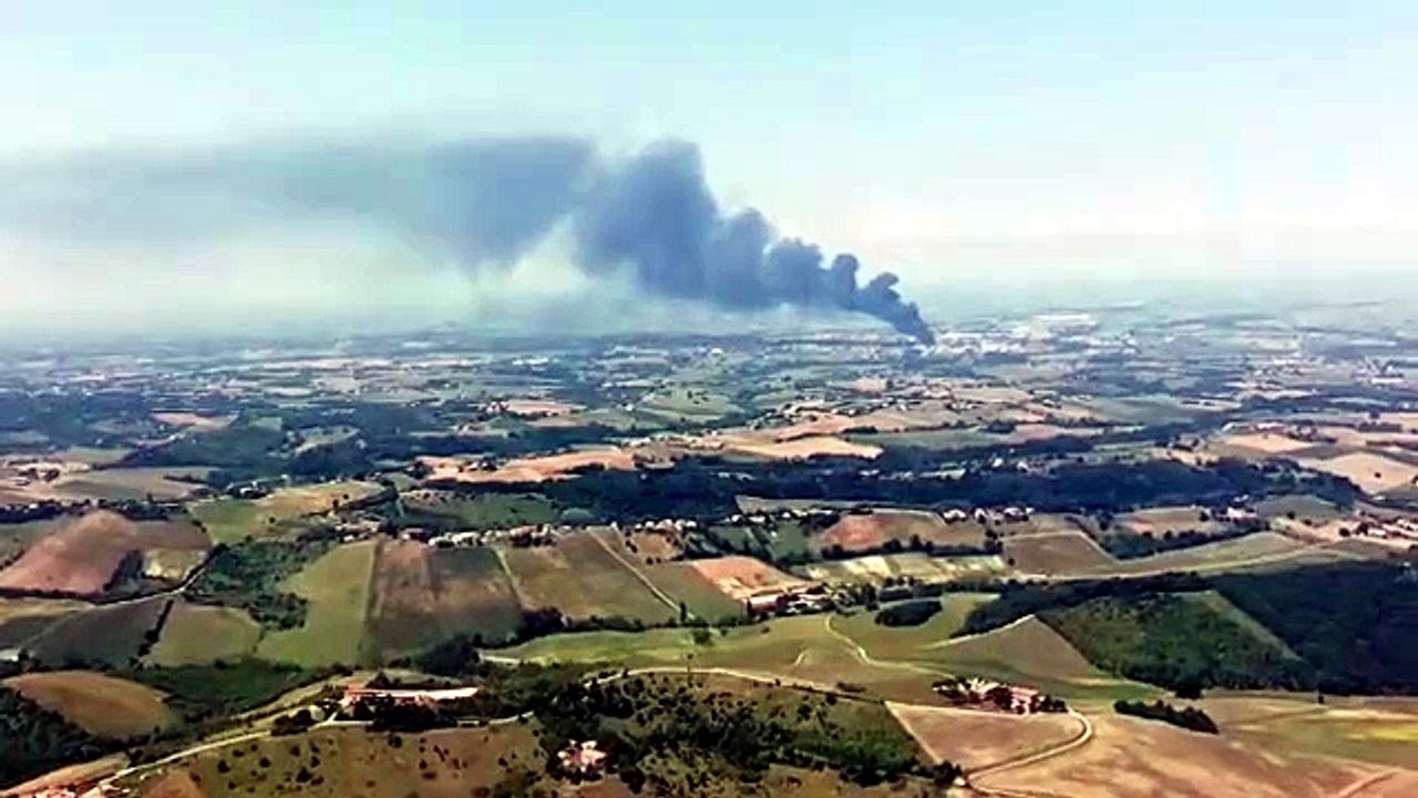 Fidenza Incendio Dall'alto