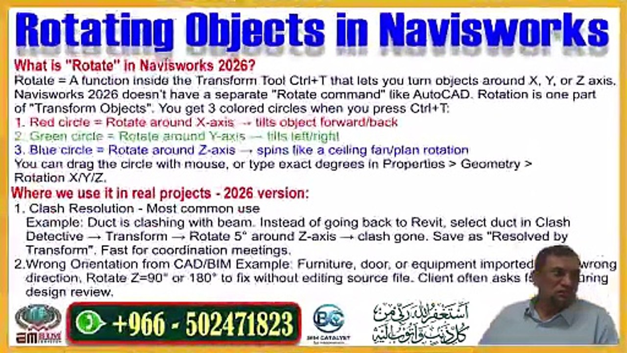Rotate an objects Using Transform Selection in Naviswork | Part-23