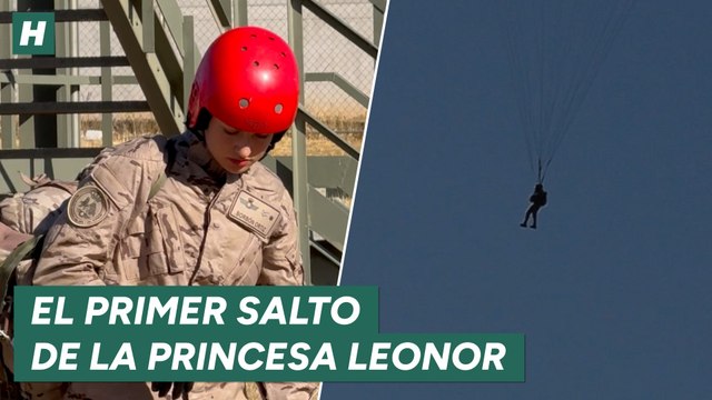 Las imágenes de la princesa Leonor haciendo su primer salto en paracaídas