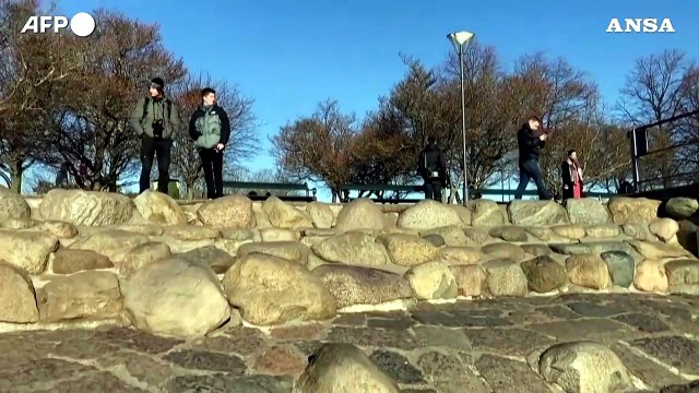 Copenaghen, statua della Sirenetta vandalizzata con i colori della bandiera russa