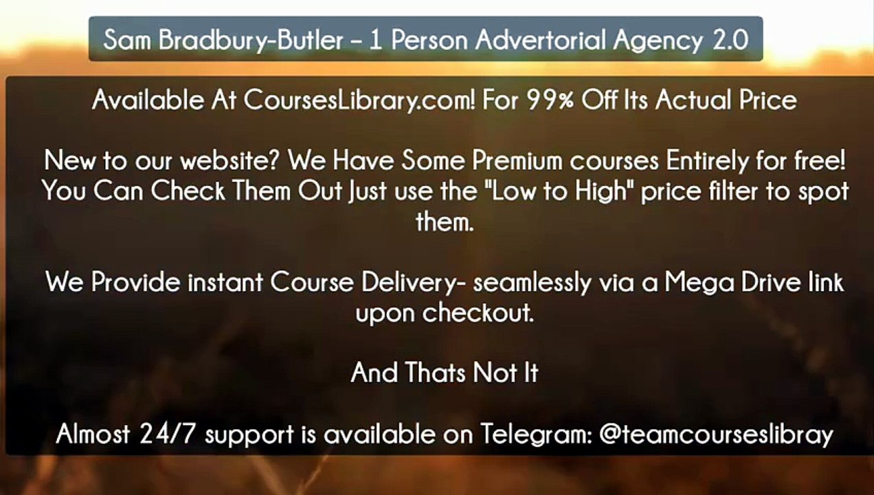 (Courseslibrary.com)Sam Bradbury-Butler – 1 Person Advertorial Agency 2.0