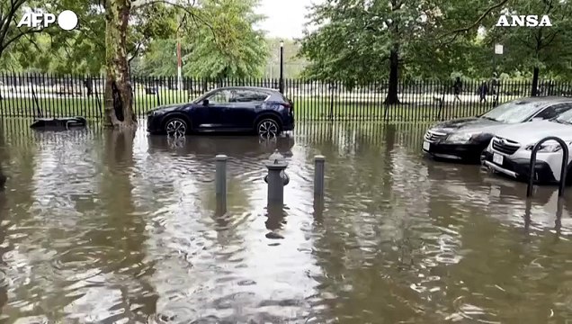 New York sotto piogge torrenziali, strade allagate e disagi
