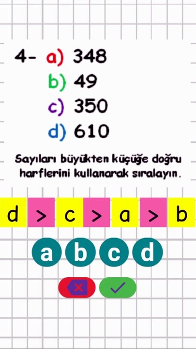 1.13- Sayıları Sıralama - 3. Sınıf Matematik #shorts