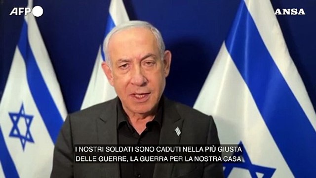 Israele, Netanyahu: E' la guerra piu' giusta, avanti fino alla vittoria
