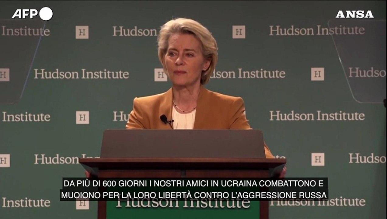 Von der Leyen: "Europa e America stiano unite al fianco di Israele e Ucraina"