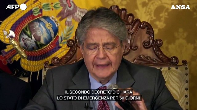 Ecuador, presidente Lasso dichiara lo stato di emergenza per 60 giorni