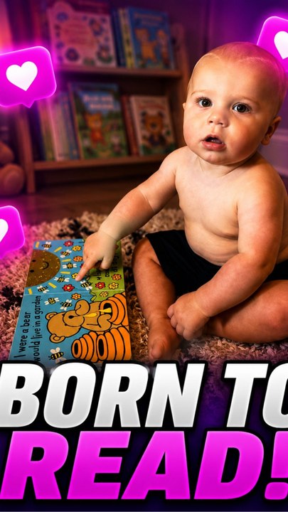 Adorable infant requests his mother to read his beloved book by indicating the pages