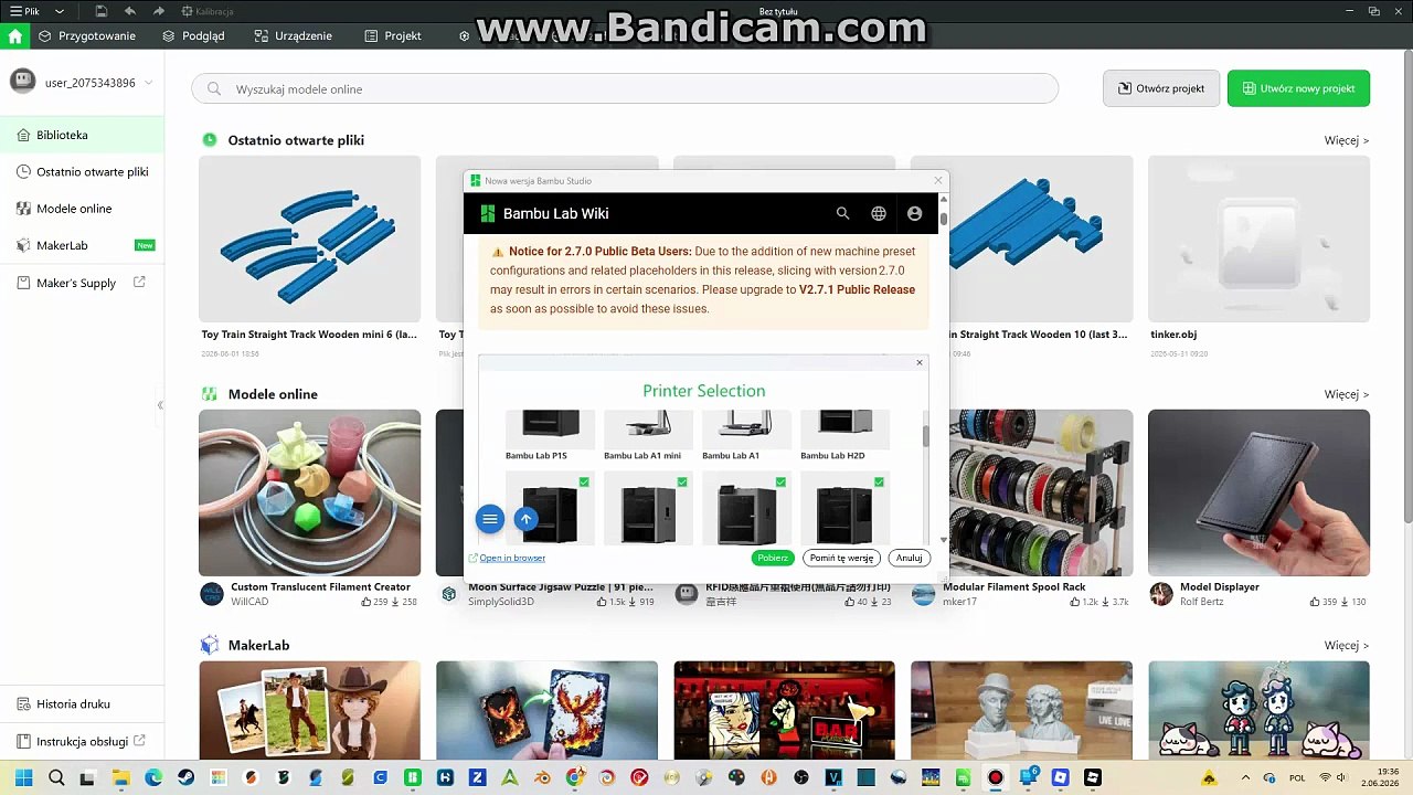 Bambu Lab 2.7.1 - Public Beta - Test Rafała Ruteckiego