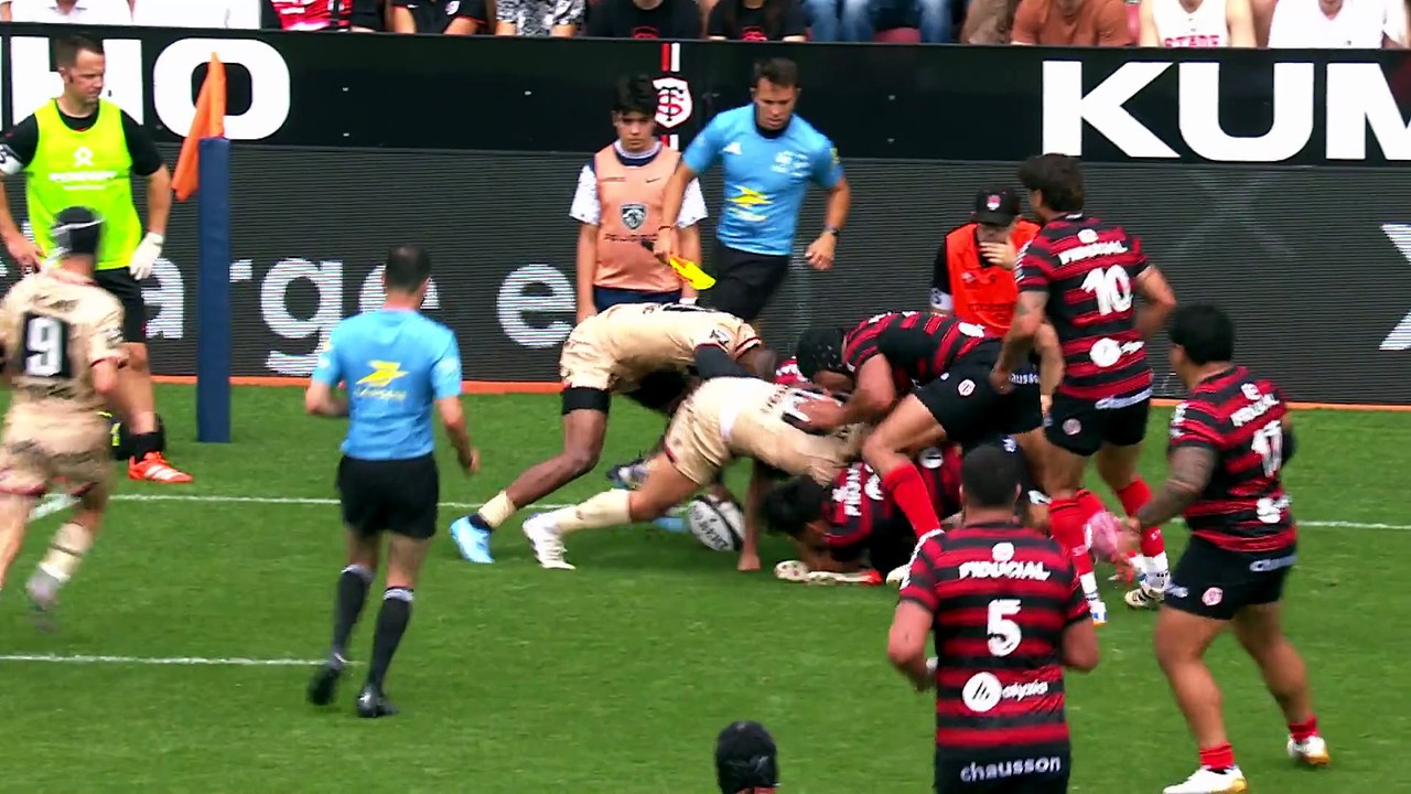TOP 14 - Essai de Josiah MARAKU (LOU) - Stade Toulousain - LOU Rugby
