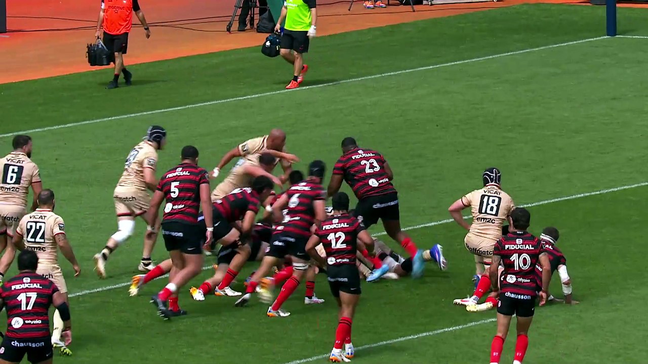 TOP 14 - Essai de David AINU'U (ST) - Stade Toulousain - LOU Rugby