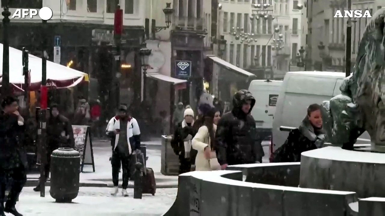 Belgio, Bruxelles sotto la neve