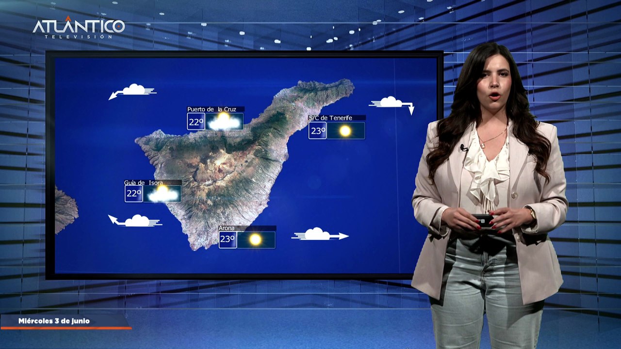 La previsión del tiempo en Canarias para el 3 de junio de 2026, en Atlántico Televisión.