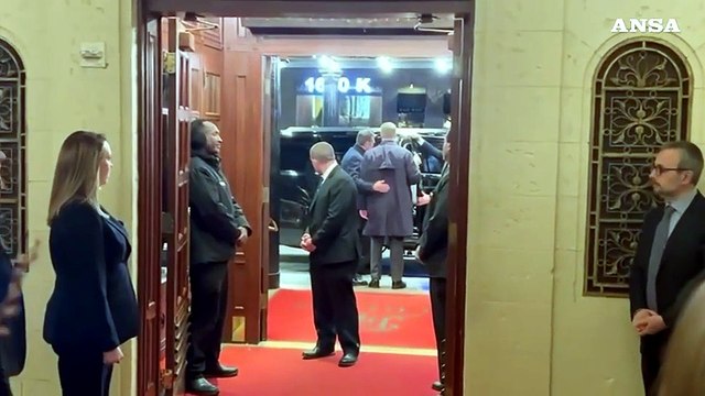Meloni a Washington, l'arrivo della premier in hotel