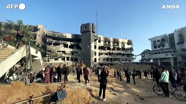 Gaza, l'ospedale Al-Shifa in rovina dopo il ritiro dell'esercito israeliano