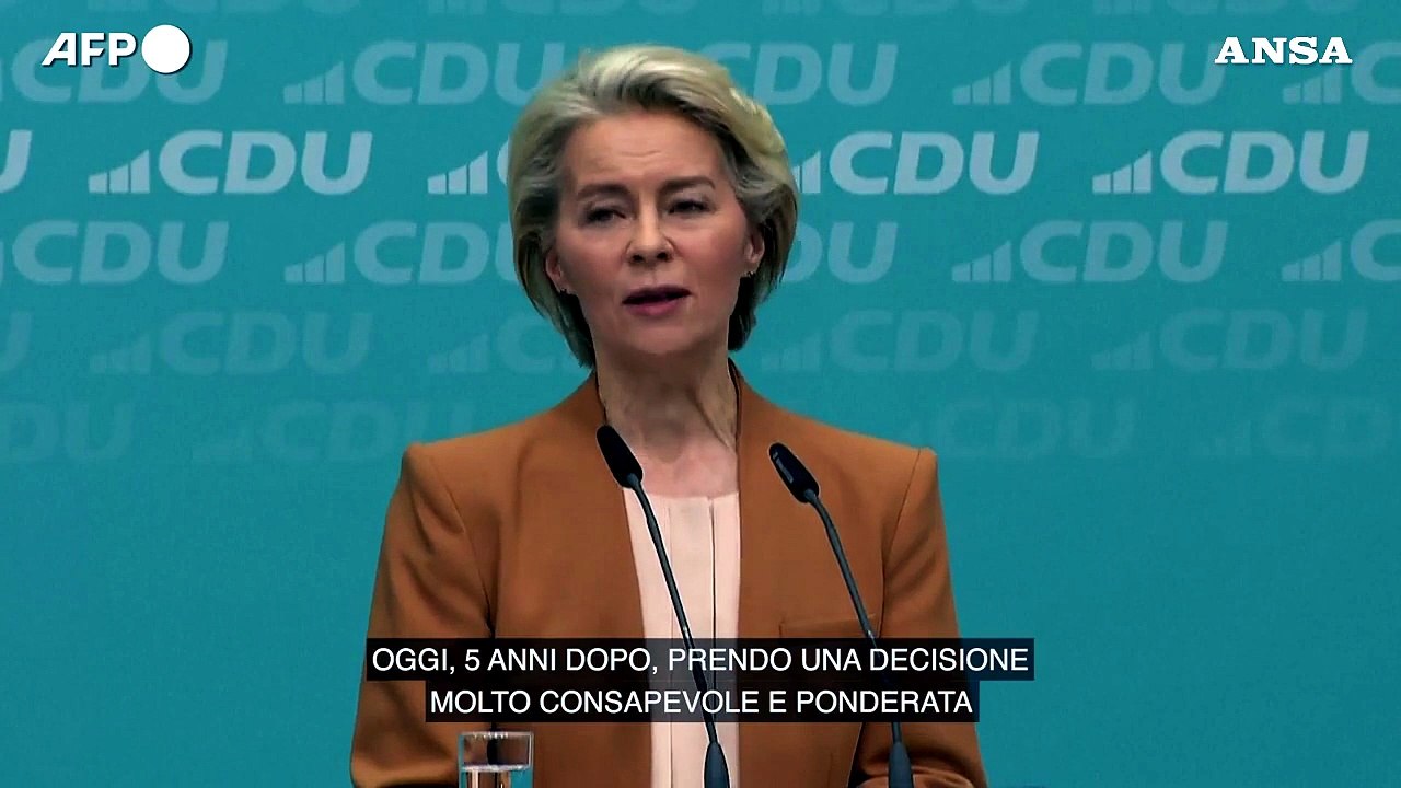 Europee, von der Leyen: "Mi candido per un secondo mandato"