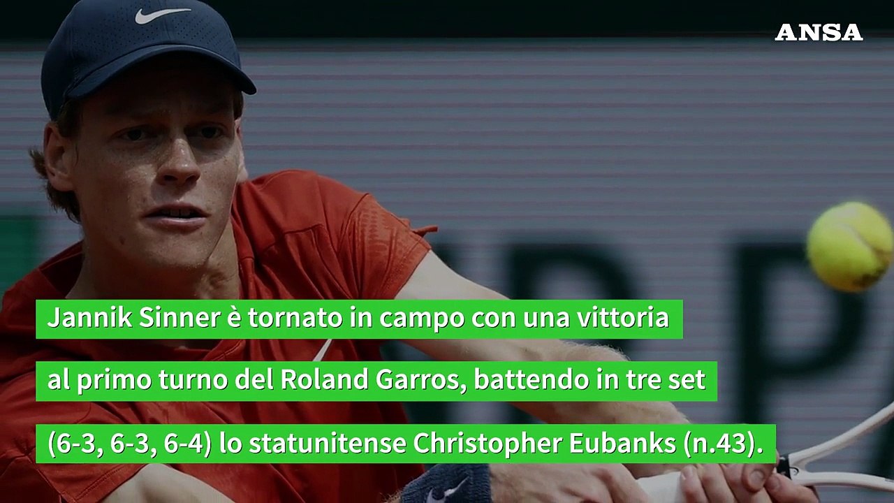 Roland Garros, Sinner torna e vince