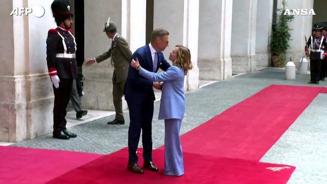 Meloni riceve a Palazzo Chigi il presidente della Finlandia