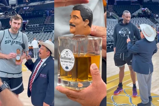 Guillermo llevó tequila a las Finales de la NBA y se robó el entrenamiento de Knicks y Spurs