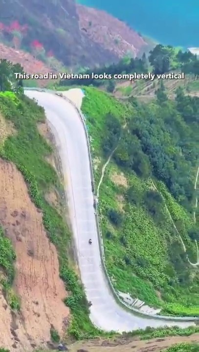 This Road in Vietnam Looks Completely Vertical 😱 | Amazing Optical Illusion Explained