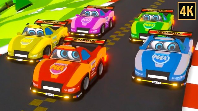 Five Little Cars Cartoon for Kids | Fun Kids Videos | Nursery Rhymes & Learning Songs
