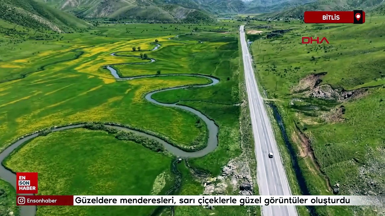 Bitlis Güzeldere menderesleri, baharda sarı çiçeklerle güzel görüntüler oluşturdu