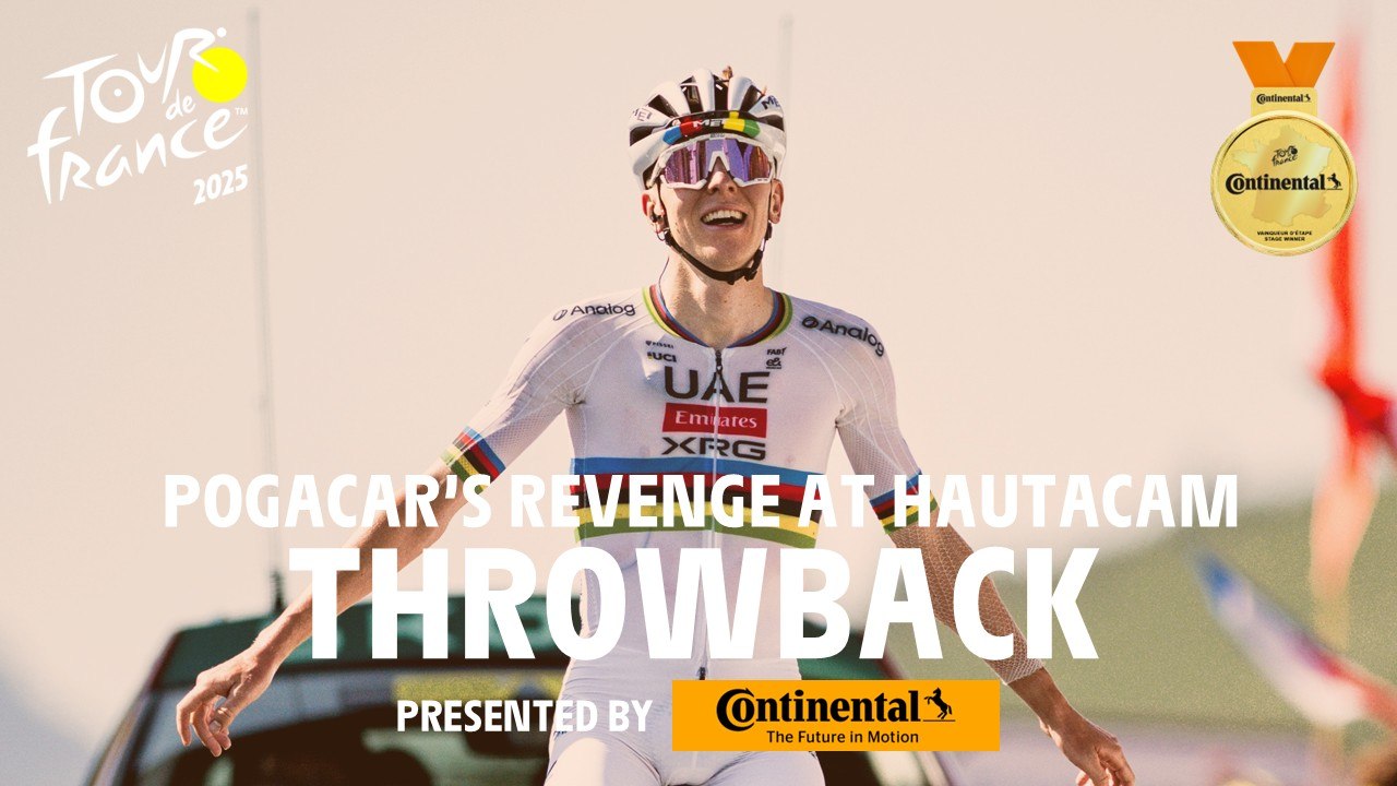 🏅 Throwback #TDF2025, Stage 12, Pogacar taking his revenge at Hautacam! 👋Continental Tires