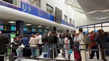 vídeo caos aeroporto Ponta Delgada