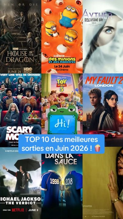 TOP 10 des sorties en Juin 2026 ! #toystory5 #scarymovie6 #acontresenslondres #backrooms