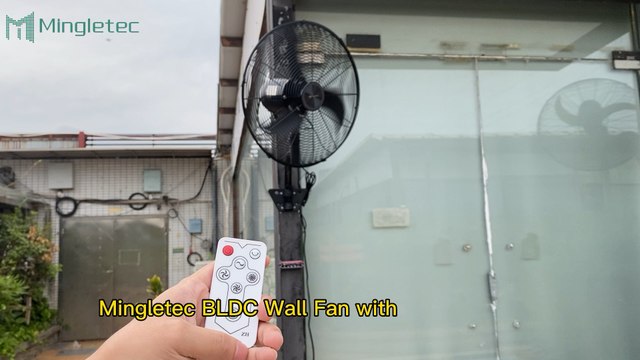 Mingletec BLDC silent industrial wall fan with remote control & touch screen control #Mingletec #industrialfan #bldcfan #wallfan #outdoor