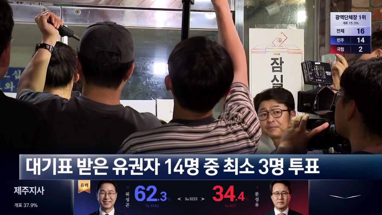 잠실 7동 제2투표소…대기표 유권자 14명 중 최소 3명 투표