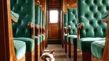 Cute cat enjoying an exciting train journey and looking out the window 🐱🚆✨  #CuteCat #TrainJourney #CatLife #TravelCat #AdorableMoments #PetFun #ViralCat