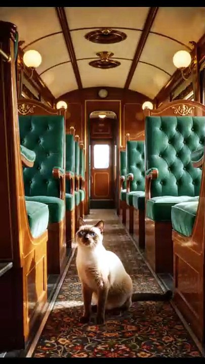 Cute cat enjoying an exciting train journey and looking out the window 🐱🚆✨  #CuteCat #TrainJourney #CatLife #TravelCat #AdorableMoments #PetFun #ViralCat