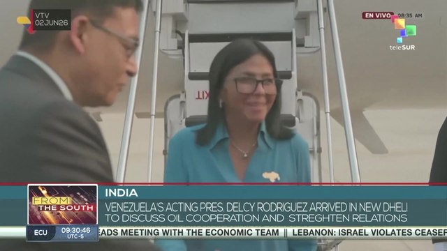 Venezuela's Acting pres. Delcy Rodriguez arrived in New Delhi