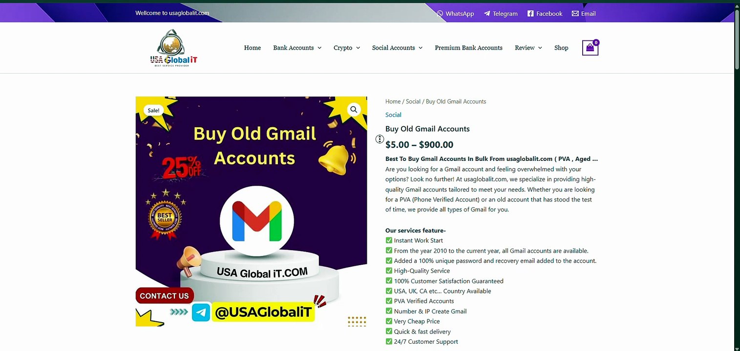 Top 3 Sites to Buy, Old Gmail Accounts - PVA Aged