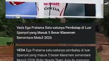 Veda Ega Pratama Satu satunya Pembalap Asia yang Masuk 5 Besar Moto3 2026