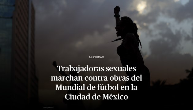 Trabajadoras sexuales marchan contra obras del Mundial de fútbol en la Ciudad de México