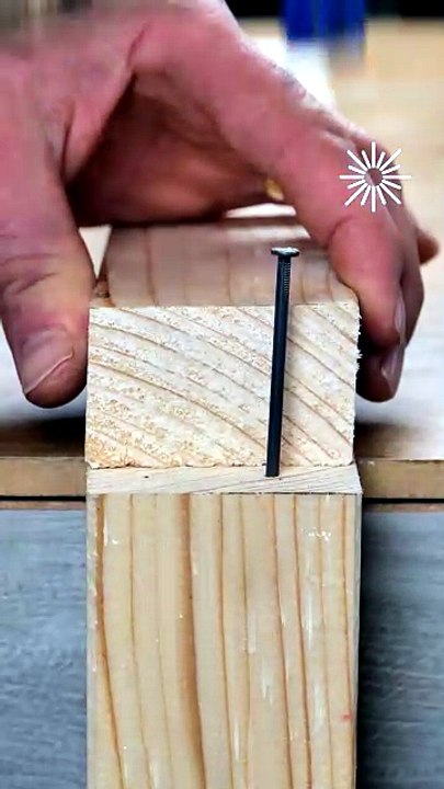 Satisfying woodworking hack to hide nails🛠️