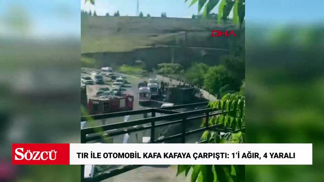 TIR ile otomobil kafa kafaya çarpıştı: 1’i ağır, 4 yaralı