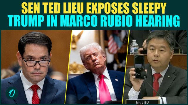 Sen Ted Lieu Shows Sleepy Trump Video Shaming Marco Rubio Over Iran War Failure | Rubio Hearing