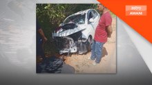 Seorang pemandu maut tercampak keluar dari kereta