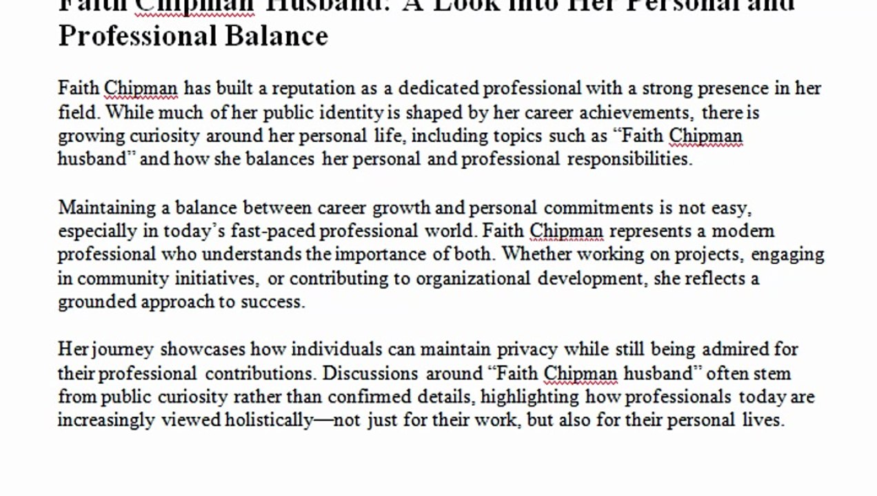 Faith Chipman Toronto