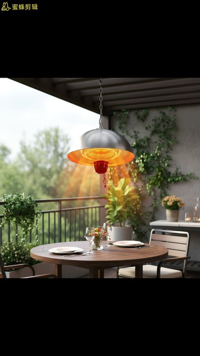 1500W Black Ceiling-Type Infrared Heater Plug-In Electric Pellet Heater for UK IP55 Waterproof for Gazebo and Patio