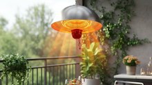 1500W Black Ceiling-Type Infrared Heater Plug-In Electric Pellet Heater for UK IP55 Waterproof for Gazebo and Patio