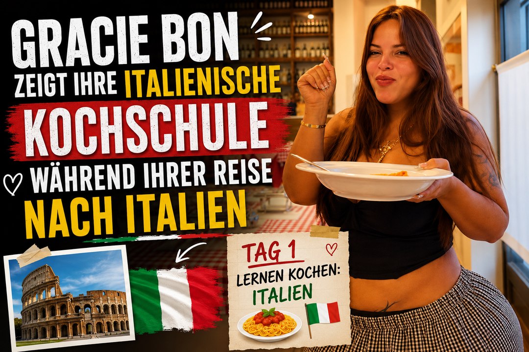 Gracie Bon zeigt italienischen Kochkurs während ihrer Reise nach Italien