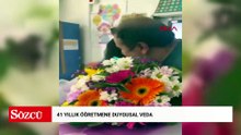 Alkışlarla uğurlanan 41 yıllık öğretmen gözyaşlarını tutamadı