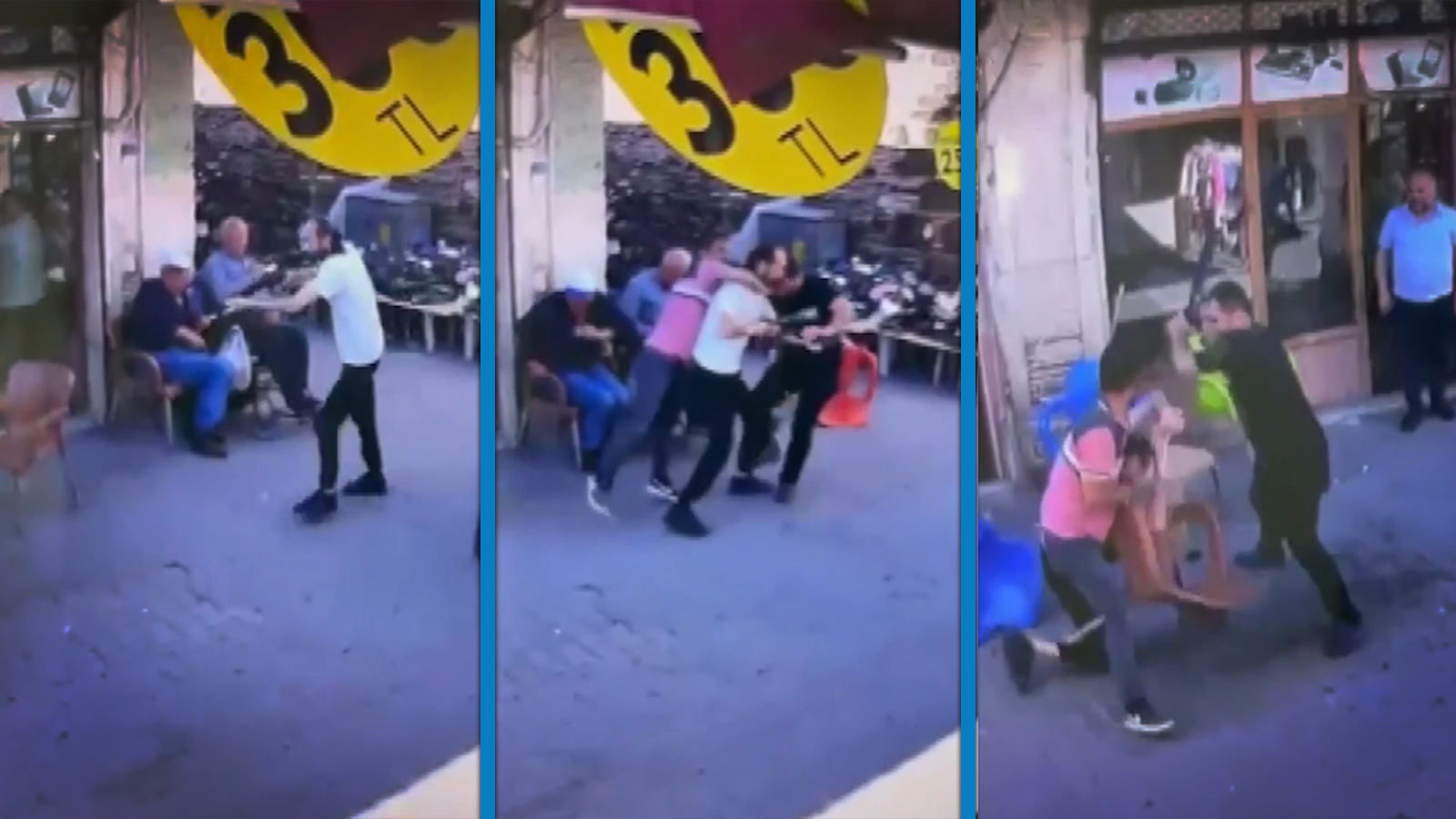 Tartıştığı kişiye pompalı tüfekle saldırıdı, kendi tüfeğiyle dayak yedi; 2 kişinin yaralandığı anlar kamerada