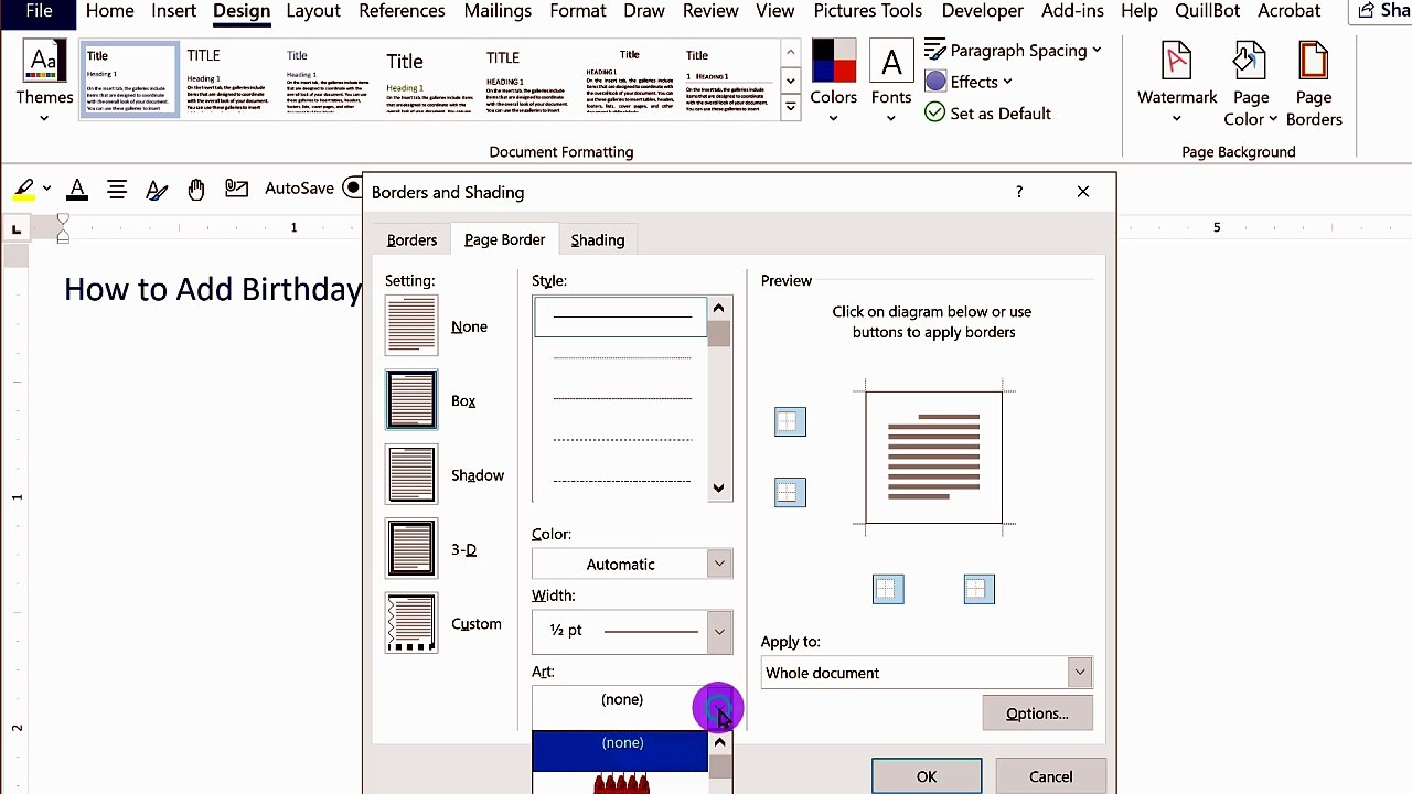 How to Add Birthday Border in MS Word